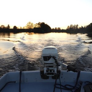 Cruising out past the no-wake zone.