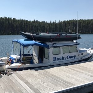 Media 'Our new Kaboat 13 replacing the 12 footer.  We both prefer its stability & extra room with the additional weight manageable.' in album 'Bill Roche at Wolf Bay with his new 23 Ranger Tug'