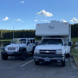 Parking spot for the camper & jeep