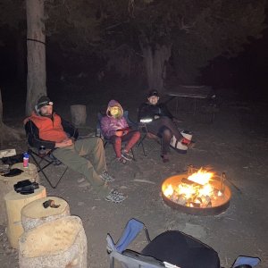 Night at the Eagle Bay campfire.