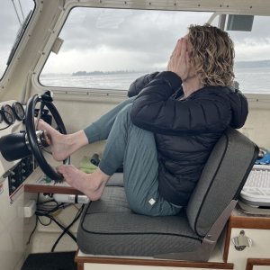 The Admiral at the helm.