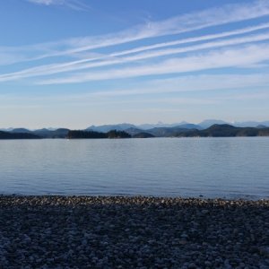 Looking East from east Quadra island