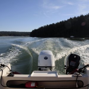 Media '012 - Lil-C - New Outboard - 50 hp Tohatsu' in album '001 - Fri Night at Twin Bridges Marina'