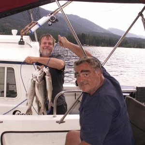Chris and Pat with Mackinaw Trout - Lake Pend Oreille - 8-19-07
