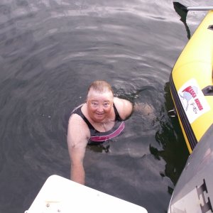 Patty Goes for a Swim - Lagoon, Pend Oreille River - 8-20-07