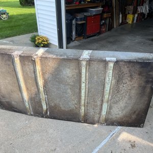 Bottom of fuel tank before pressure washing