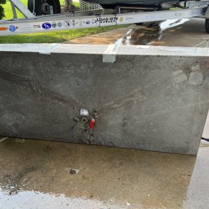 Top of fuel tank after pressure washing