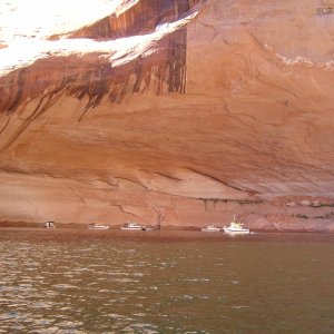 several C-Dories in great alcove in Annie's Canyon