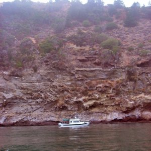Journey On anchored in Pelican Bay, Santa Cruz Island