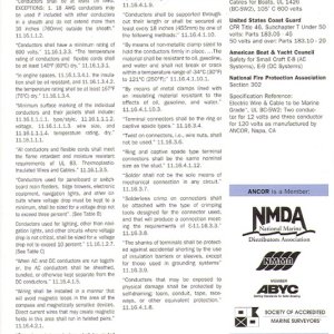 Selected ABYC electrical standards.
Place cursor on photo and clik for larger size.  Save to your 'pictures'on your computer and you can enlarge and print.