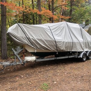 New Boat Cover - Covers Roof Rack, Anchor and twin outboards