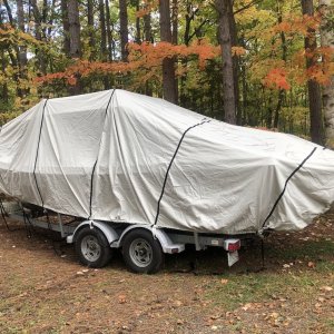 New Boat Cover - Covers Roof Rack, Anchor and twin outboards