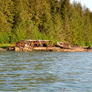Wreck of the steamship Islander in Green Cove (Admiralty Island)