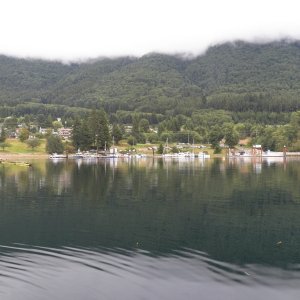 The marina in Port Alice.  Parking is across the street.  I launched, tied up, and parked.