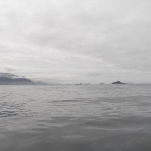 The open ocean.  Strangely calm.