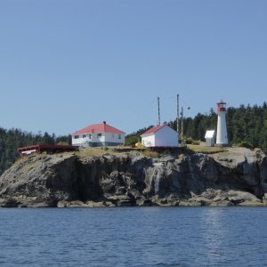 Chrome Island lighthouse station at the south end of Denman Island
