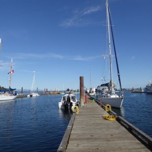 All tied up at visitor dock in Comox. 190 NM on this trip so far.