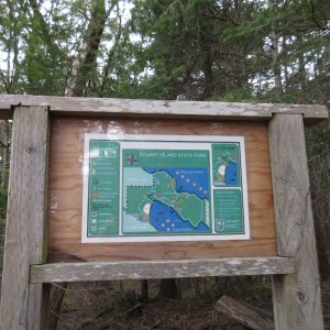 Trail map showing connection from the state park trails to the island roads that will take me to Turn Point