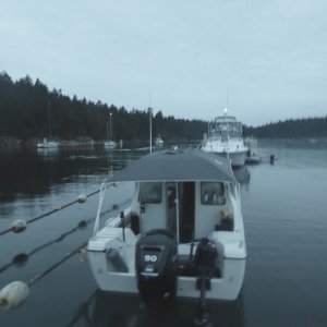 On the linear moorage in Echo Bay for the night