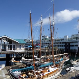 Media 'Classic sailing boats at Friday Harbor' in album 'Friday night departure 7:30 PM. Bridge construction underway but fortunately it was open.'
