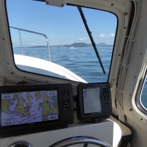Media 'Heading back across Rosario Strait to Anacortes' in album 'Friday night departure 7:30 PM. Bridge construction underway but fortunately it was open.'