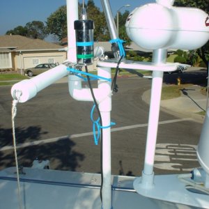 PVC pipe support for radar bracket\'s shelf