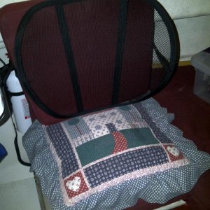 Media 'passenger seat using v-berth cushion' in album 'C-PUP decal for boat.JPG'