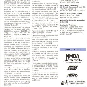 Selected ABYC electrical standards.
Place cursor on photo and clik for larger size. Save to your 'pictures'on your computer and you can enlarge and print.