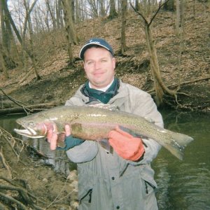 Media '(Rabidfish) Conservation Officer John's first Steelhead' in album '(Rabidfish) I don't have a dog, so here is a picture of my fish!'