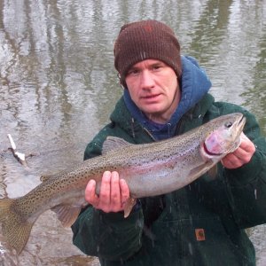 Media '(Rabidfish) Shawn's first Steelhead' in album '(Rabidfish) I don't have a dog, so here is a picture of my fish!'