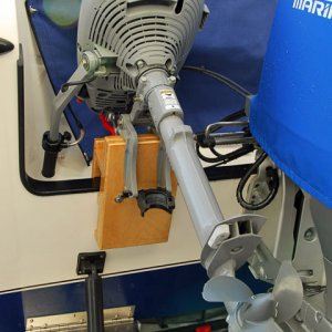 Honda 2 HP bracket, engine up.