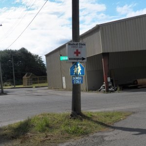 If you have a pub, then you need a medical clinic.  It is on Sea something-or-other street.  I couldn't view the whole street sign.  There is also a school for children with E. coli.
