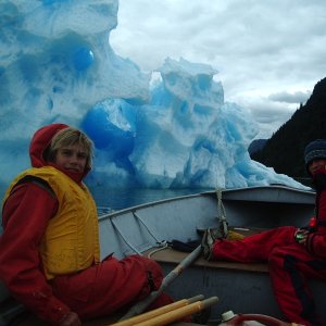 Nick (left) and David and some cool ice.