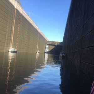 Inside the lock after the drop