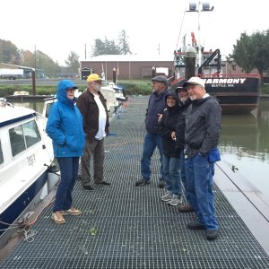 Meeting and chatting with Tyboo on the dock at  Cathlamet