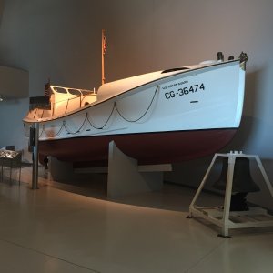 Old surf  boat display in Museum