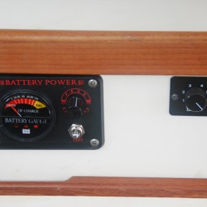 Media 'Sea Angel's Battery Power Meter - 1

The 4 position switch allows me to test the existing 3 batteries and to add a 2nd house battery that can also be tested (in the future). The tester is disconnected until the spring loaded 'test' switch is pushed down.

The 4 conducter harness is run behind the head, following the existing harness bundle to the stern, directly (fused) to each battery.' in album 'Sea Angel's Battery Power Meter - 1

The 4 position switch allows me to test the existing 3 batteries and to add a 2nd house battery that can also be tested (in the future). The tester is disconnected until the spring loaded 'test' switch is pushed down.

The 4 conducter harness is run behind the head, following the existing harness bundle to the stern, directly (fused) to each battery.'
