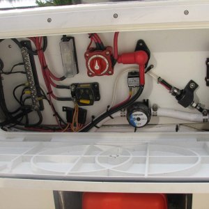 Battery switch, wash down pump, wiring, red diesel tank for Espar