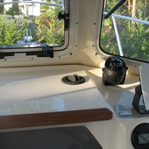 Espar heater vent - can be pointed in any direction, great for clearing the forward windows