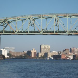 Wilmington waterfront and the Cape Fear Bridge