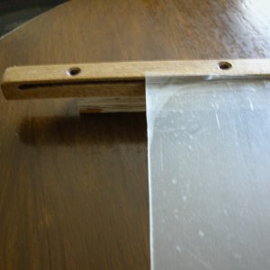 Top support guide resting on a 3/4" temp. spacer to simulate the cabin setup.