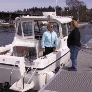 Media 'Vicki Anderson and Patty Anderson at 40th Street Boat Launch 4-4-09' in album 'Laurna Jo Running on Lake Washington 11-23-08'