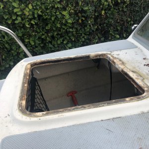 Water damage 2 to 3 inches to starboard.