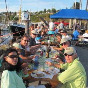c-brats at the potluck dinner