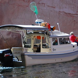 Check out the canopy on Rogers boat. He designed it himself!
