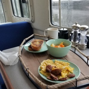 First breakfast on the water.