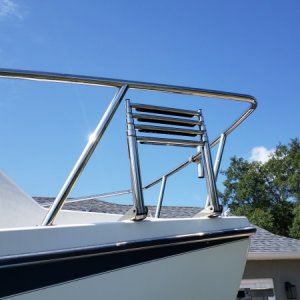 Checking the placement from the imaginary sandbar in the driveway before drilling.