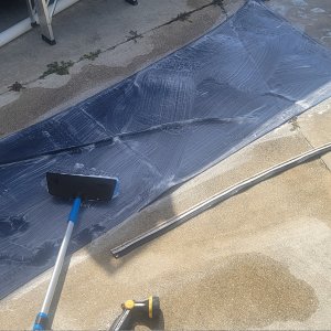 Canvas washing and treating with 303.