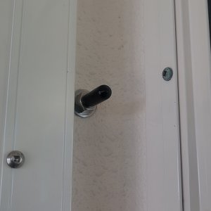 The stainless screws used on the window frames are different (green corrosion) compared to the stainless screws used in the door frames, and grab handles.