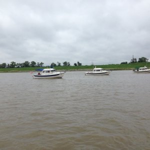 Milling around waiting for the lock to open